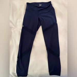 Women’s Blue Mesh Panel Leggings Yoga Pants XL